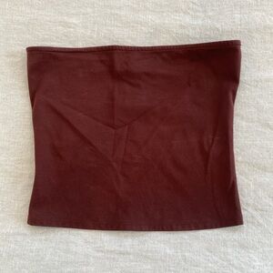 Chocolate brown strapless open edit tube top xxs